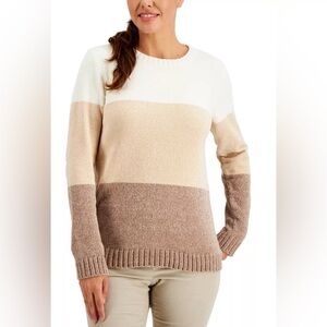 NWT Karen Scott Chenille Colorblocked Sweater - Sz M